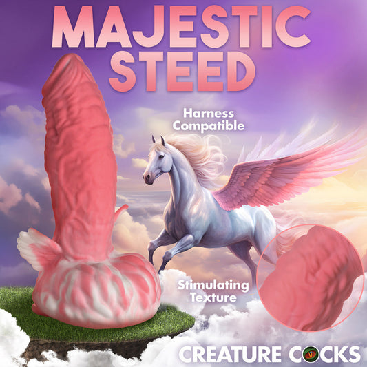 Creature Cocks Pegasus 8.5" Pink/White - Winged Fantasy Dildo Suction Cup