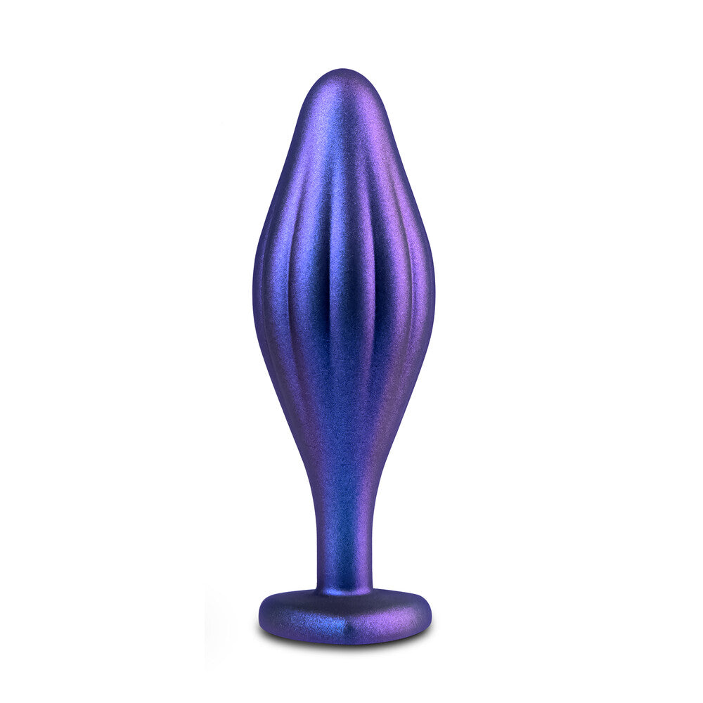 Anal Adventures Matrix Wavy Bling Butt Plug 4.5" Purple - StayPut Jewel Puria Silicone