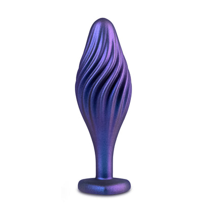 Anal Adventures Matrix Swirling Bling Butt Plug 4.5" Purple - StayPut Jewel Puria Silicone