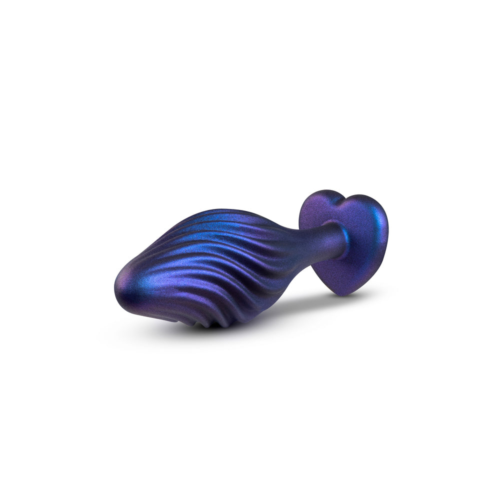 Anal Adventures Matrix Swirling Bling Butt Plug 4.5" Purple - StayPut Jewel Puria Silicone