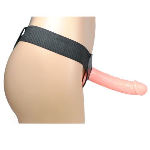 Classic Easy And Basic Strap On With 7 Inch Dong Flesh Pink - Adjustable Elastic Harness Hollow