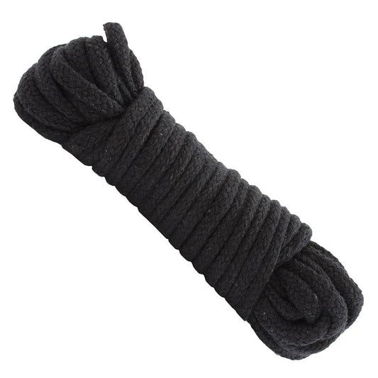 Japanese Style Bondage Rope In Black 10 Meters - Soft Cotton 32 Feet Playful Couple