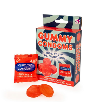 Gummy Condoms 10 Pack - Novelty Strawberry Devotion