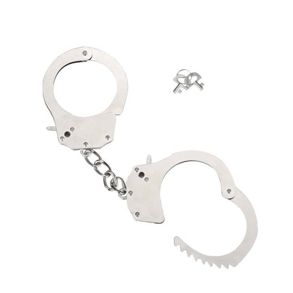 Me You Us Heavy Metal Handcuffs 28cm Silver - 2 Deluxe Keys Quick Release Stainless Steel