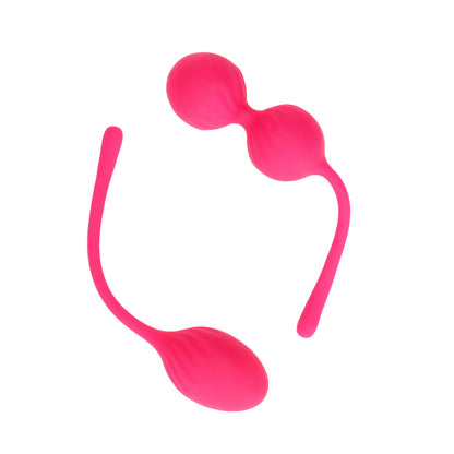 Thumping Kegel Ball Set Pink 2-Piece - Silicone Pelvic Floor Training Loveline