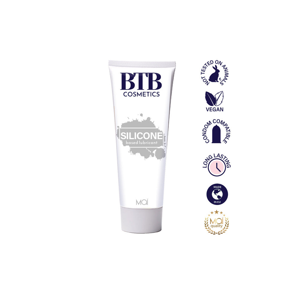 BTB Silicone Based Lubricant 100ml - Long-Lasting Waterproof Vegan Condom Compatible
