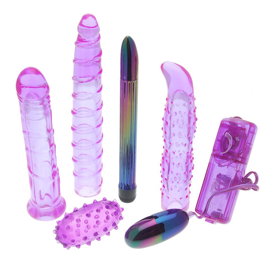 Purple Carnal Collection - Waterproof Vibe with 3 Jelly Sleeves