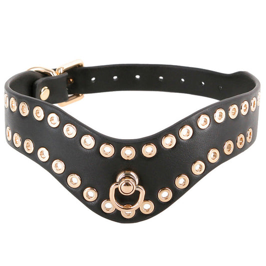 Fetish Fashion Kali Collar - Golden Studded Elegance Devotion