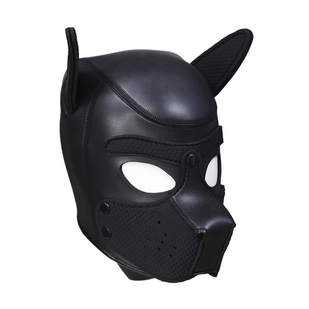 Neoprene Puppy Mask Puppy Play Black - Detachable Muzzle Obedience Devotion
