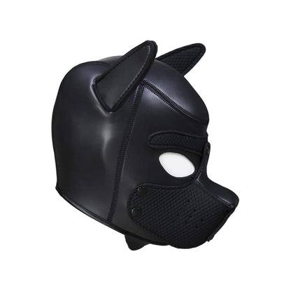 Neoprene Puppy Mask Puppy Play Black - Detachable Muzzle Obedience Devotion