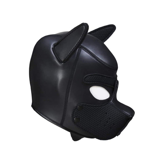 Neoprene Puppy Mask Puppy Play Black - Detachable Muzzle Obedience Devotion