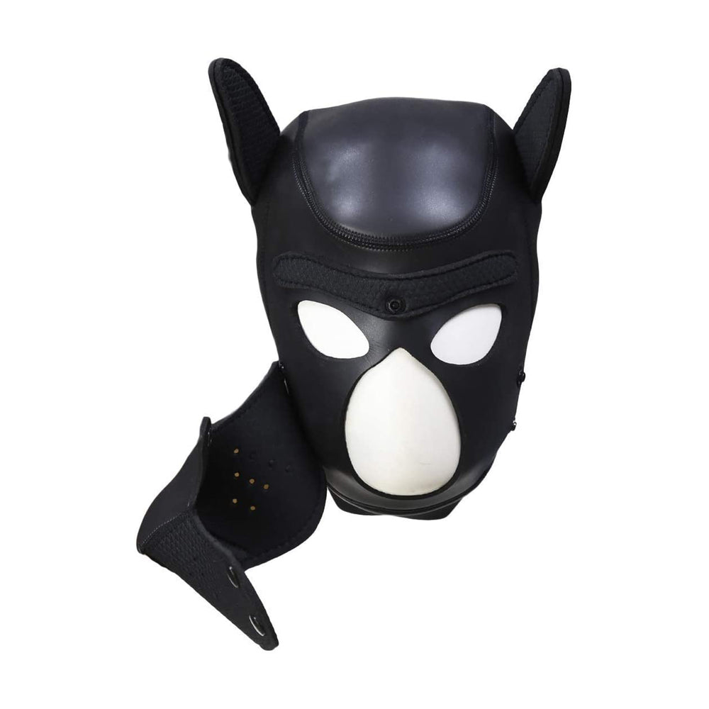 Neoprene Puppy Mask Puppy Play Black - Detachable Muzzle Obedience Devotion