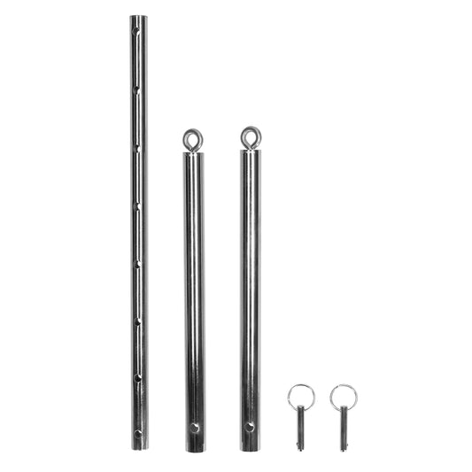 Ouch Adjustable Spreader Bar 88.5cm Silver - Customizable Width Rings Metal BDSM