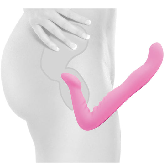 Strapless Strap-On 8 Inch Pink - Hands-Free Union