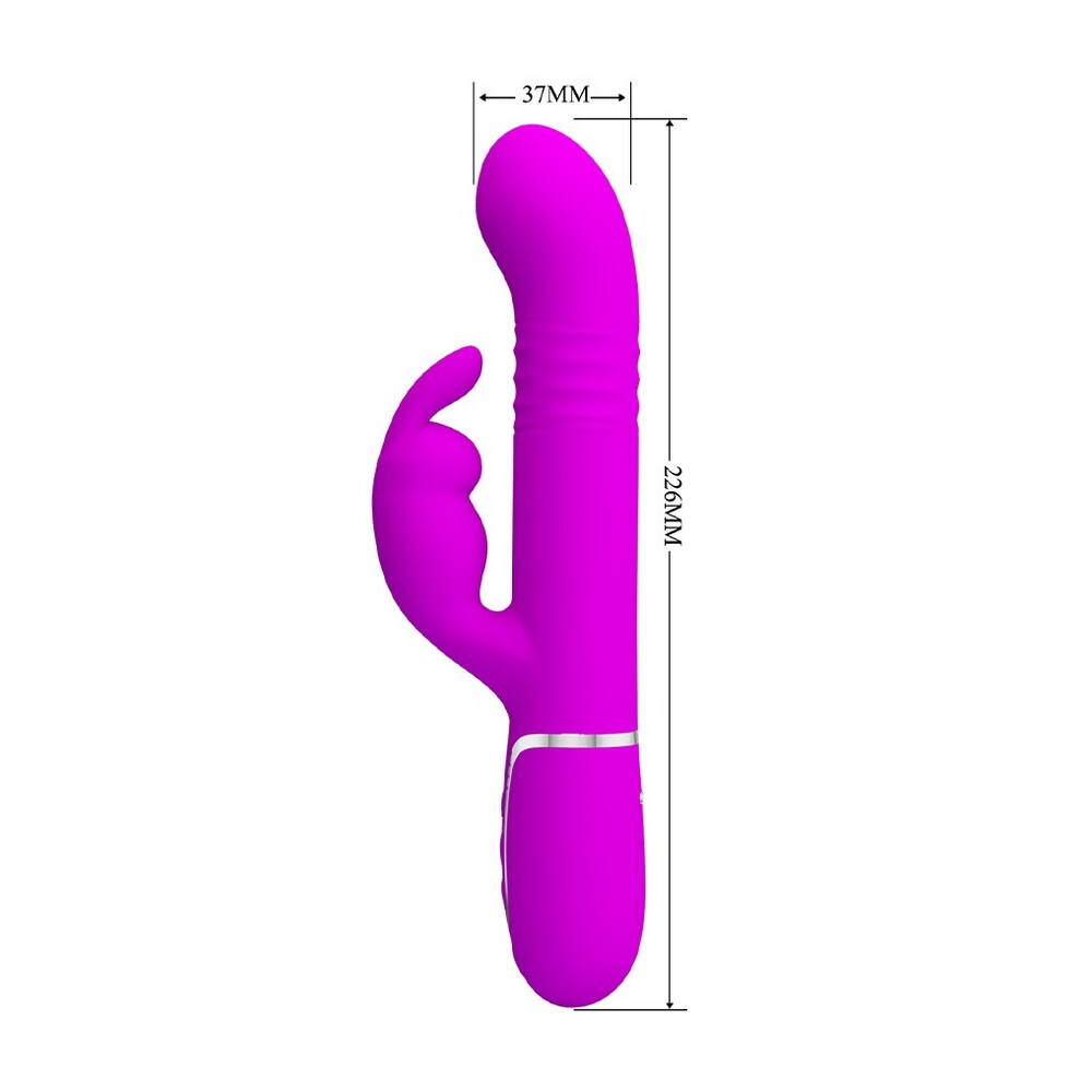 Pretty Love Coale Rabbit Vibrator 8.90" - Thrusting Rotating Purple Bunny