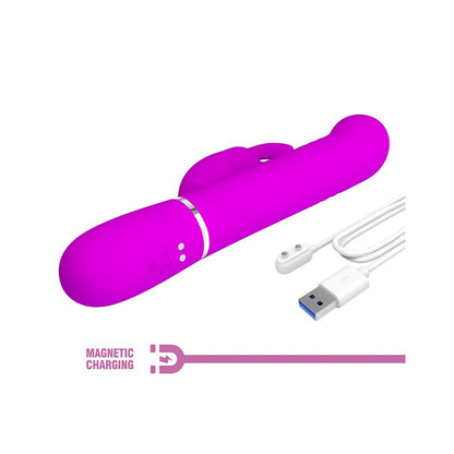 Pretty Love Coale Rabbit Vibrator 8.90" - Thrusting Rotating Purple Bunny