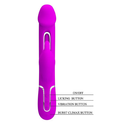 Pretty Love Kampas Rabbit Vibrator 9" - 3-in-1 Rotating Purple Bunny
