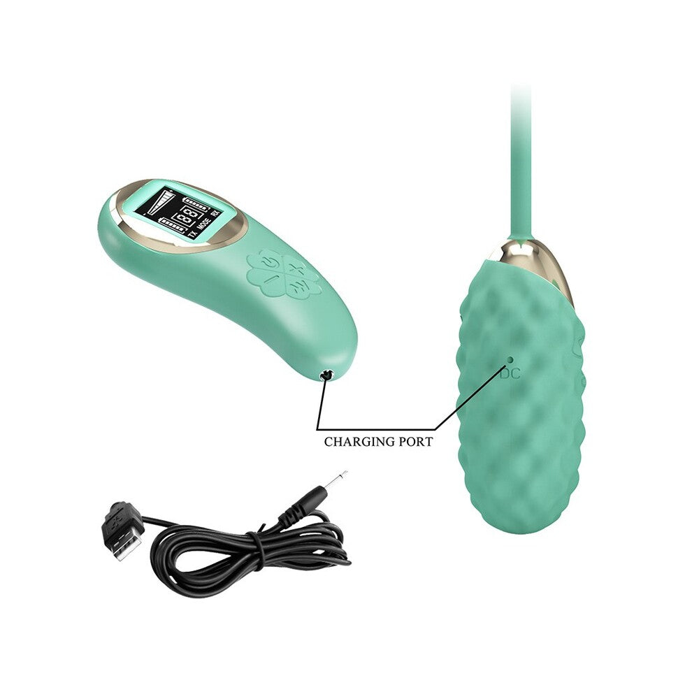 Pretty Love Vivan Remote Control Egg Vibrator Green - 10 Patterns 9 Speeds USB