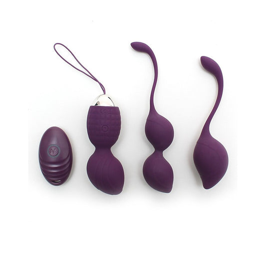 Rimini Vibrating Kegel Ball Set Purple - 3-Ball Remote Control Phthalate-Free