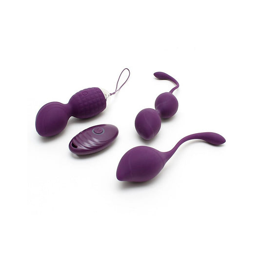 Rimini Vibrating Kegel Ball Set Purple - 3-Ball Remote Control Phthalate-Free