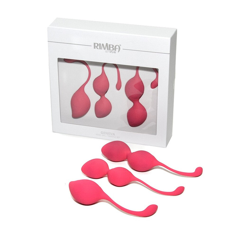 Rimba Geneva Kegel Ball Training Set Pink - 3-Weight Progressive 46g-107g
