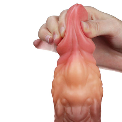 Lovetoy 7 Inch Dual Layered Silicone Cock Flesh Pink - Suction Base Veined Realistic