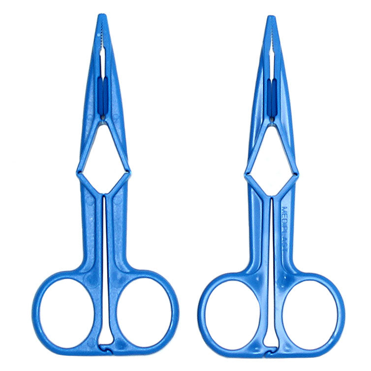 Blue Scissor Nipple Clamps 4.75" - Throat Chakra Devotion