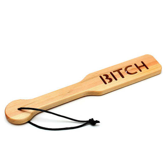 Wooden Bitch Paddle 12.5" Brown - Hard Spanking Smooth Finish Leaves Imprint