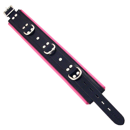 Rouge Black & Pink Padded Collar 16.5" - Heart Submission