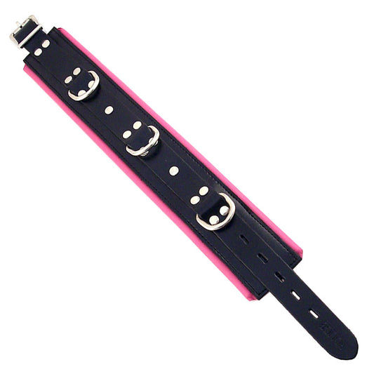 Rouge Black & Pink Padded Collar 16.5" - Heart Submission
