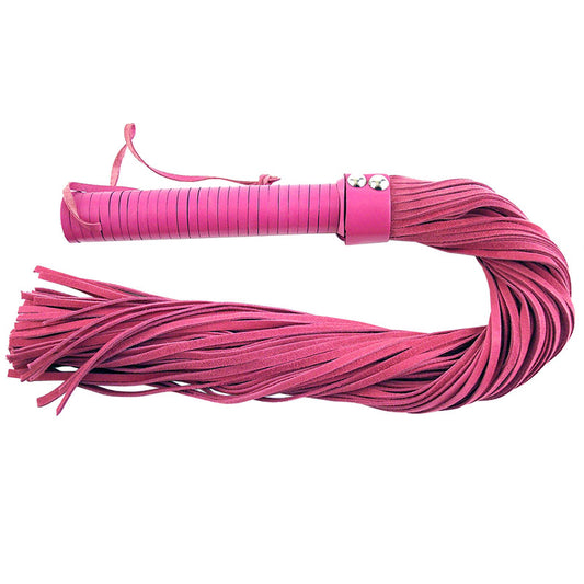 Rouge Pink Suede Flogger 27" - Heart Suede