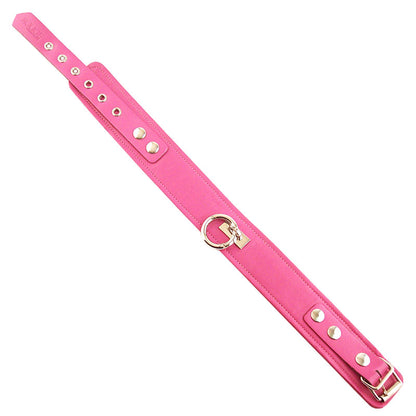 Rouge Plain Pink Leather Collar 17.75" - Heart Classic
