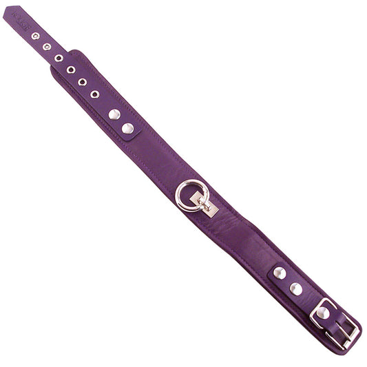 Rouge Plain Purple Leather Collar 17.75" - Crown Classic