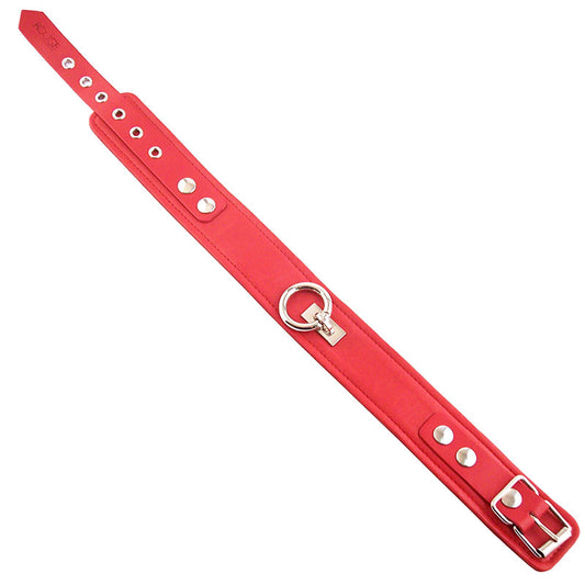 Rouge Plain Red Leather Collar 17.75" - Root Classic