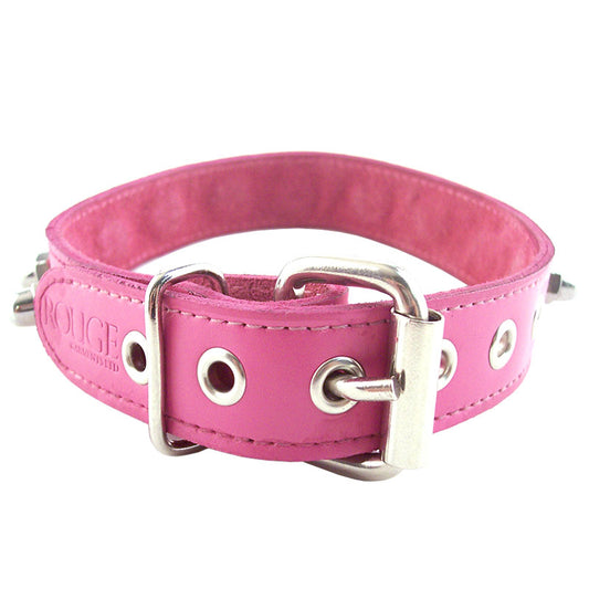 Rouge Pink Nut Collar 19" - Heart Studded