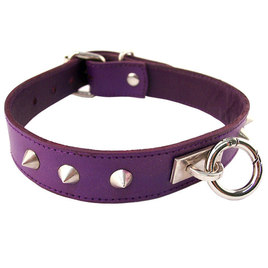 Rouge Purple Studded O-Ring Collar 19" - Crown O-Ring