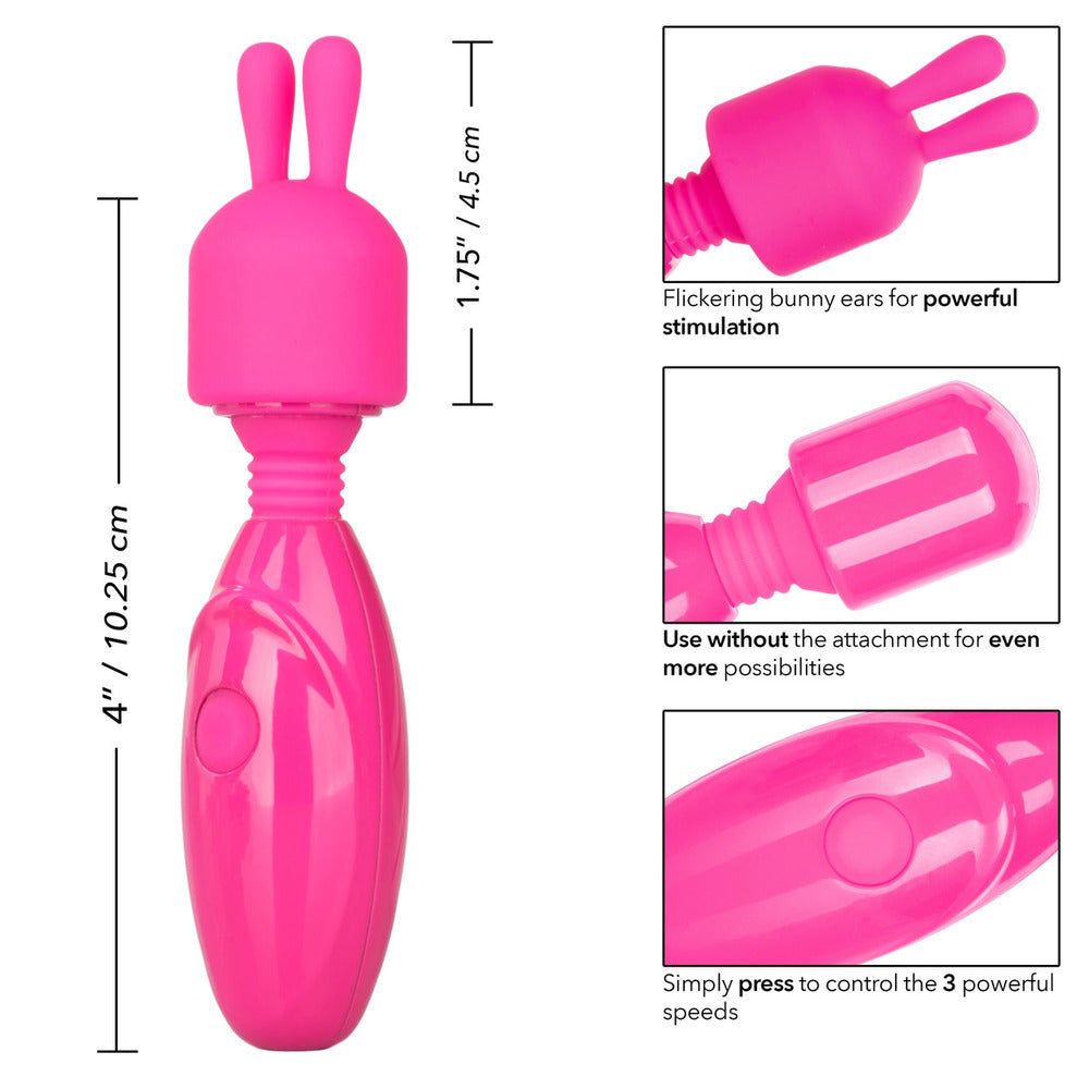 Tiny Teasers Rechargeable Bunny Vibrator 5" - Travel-Size Pink Wand