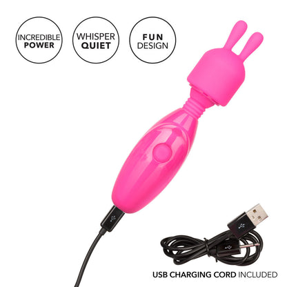 Tiny Teasers Rechargeable Bunny Vibrator 5" - Travel-Size Pink Wand