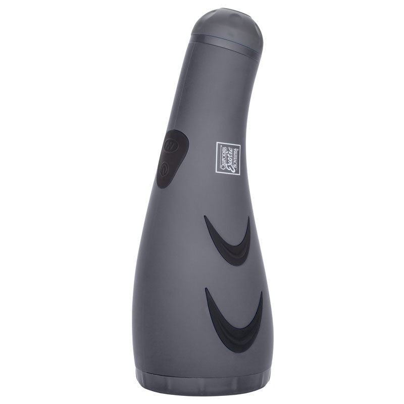 Apollo Hydro Power Stroker Silicone Masturbator Waterproof Grey - 30 Functions Textured Chamber Suction Cup