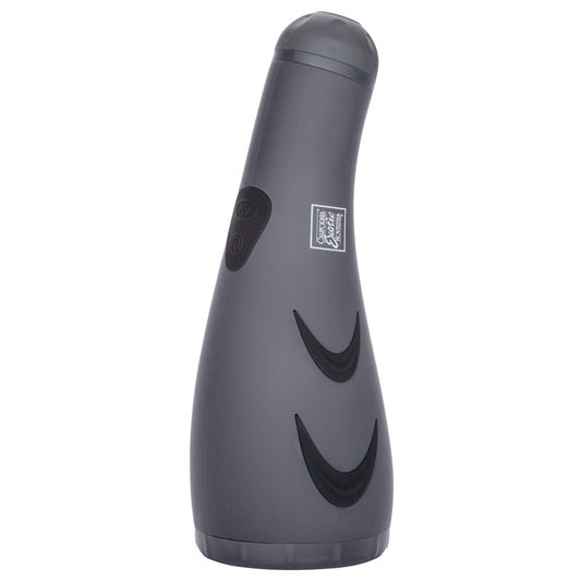 Apollo Hydro Power Stroker Silicone Masturbator Waterproof Grey - 30 Functions Textured Chamber Suction Cup