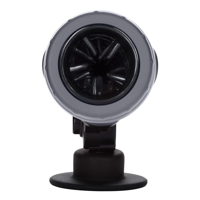 Apollo Hydro Power Stroker Silicone Masturbator Waterproof Grey - 30 Functions Textured Chamber Suction Cup