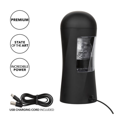 Bionic Power Stroker Masturbator 9.25" Clear - 7 Thrusting Functions USB Rechargeable