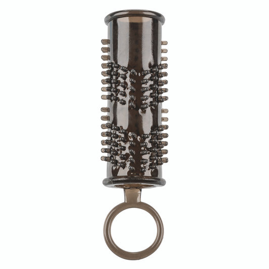 Girth and Length Pleasure Enhancer Grey - Stretchy TPE Phthalate-Free Scrotum Strap Open-End