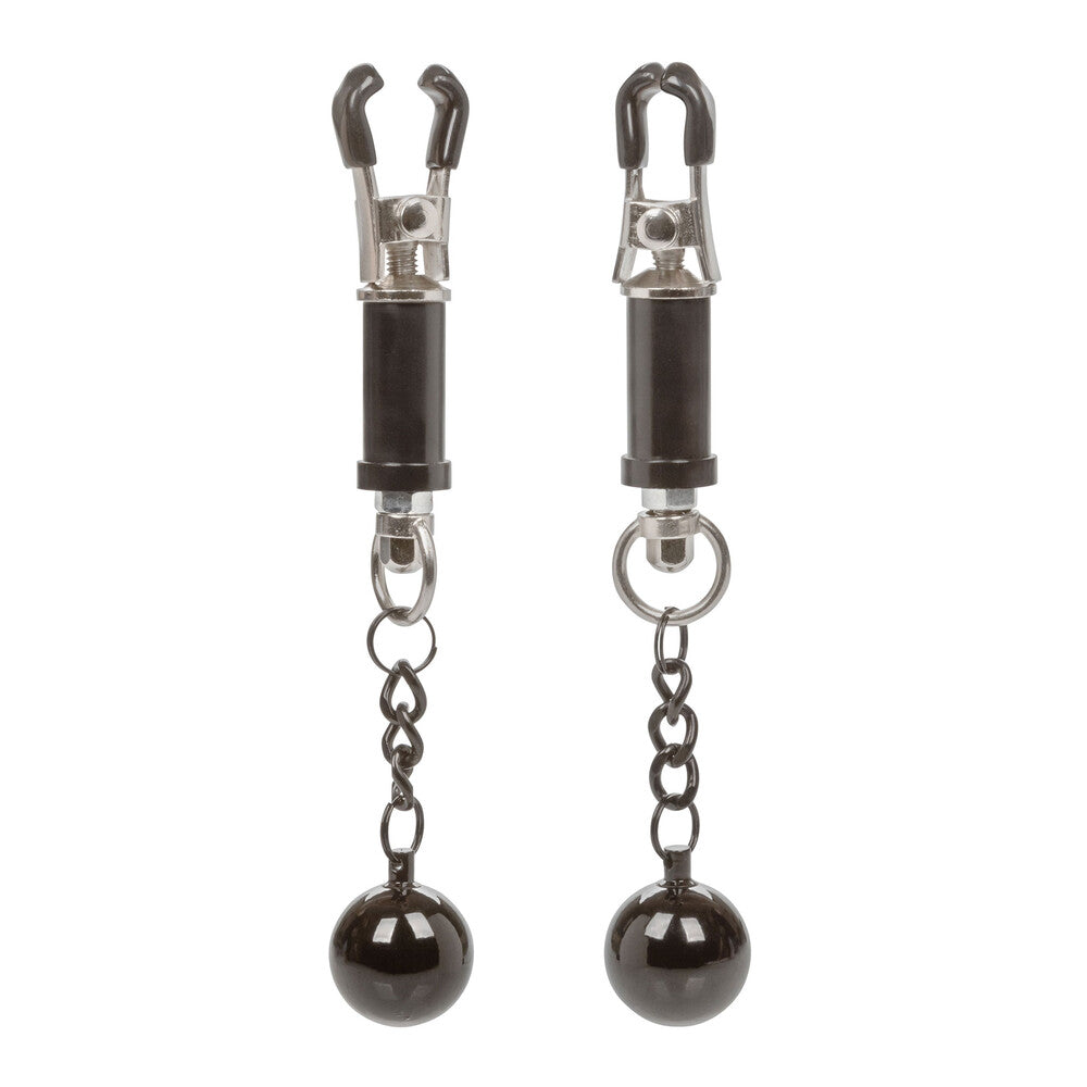 Nipple Grips Weighted Twist Nipple Clamps 5" Black - Adjustable Swinging Weight