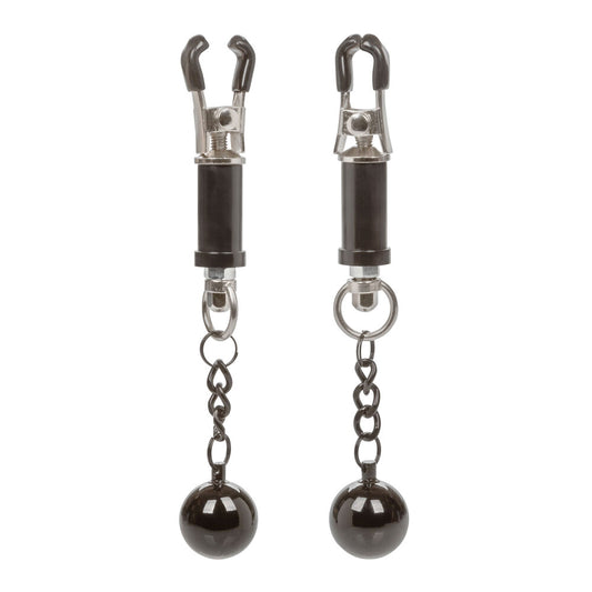 Nipple Grips Weighted Twist Nipple Clamps 5" Black - Adjustable Swinging Weight