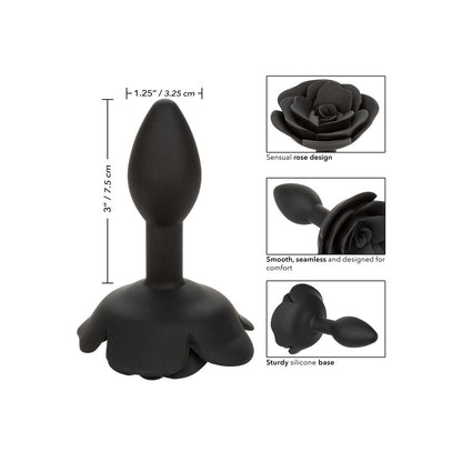 CalExotics Forbidden Small Rose Anal Plug 3 Inches Black - Petite Devotion