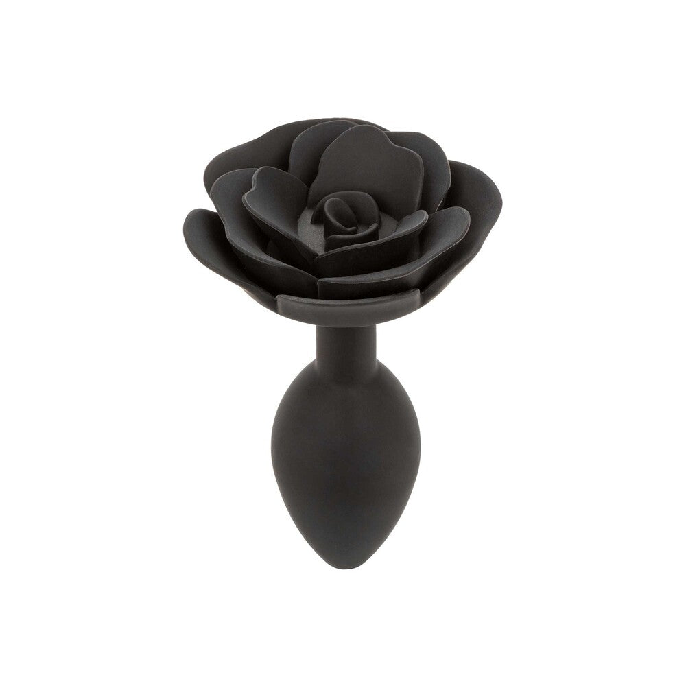 CalExotics Forbidden Large Rose Anal Plug 4 Inches Black - Elegant Devotion