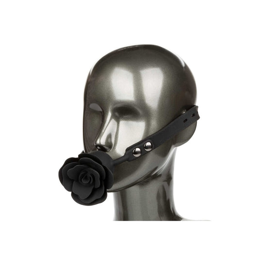 CalExotics Forbidden Removable Rose Gag Black - Breathable Silicone Devotion