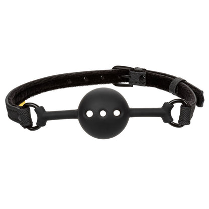 Boundless Breathable Ball Gag Black - Silicone Vegan Leather Devotion