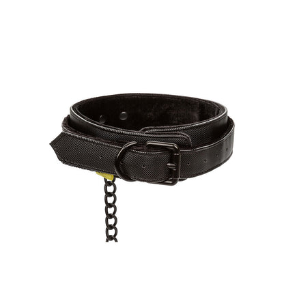 Boundless Collar and Leash Black - Detachable Heavy-Duty Chain Padded Vegan Leather